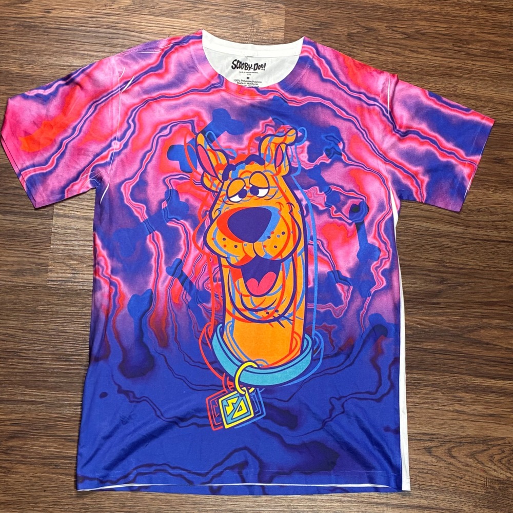 Scooby-Doo Psychedelic All Over Print Graphic Tee Men's M 2020 Hanna-Barbera